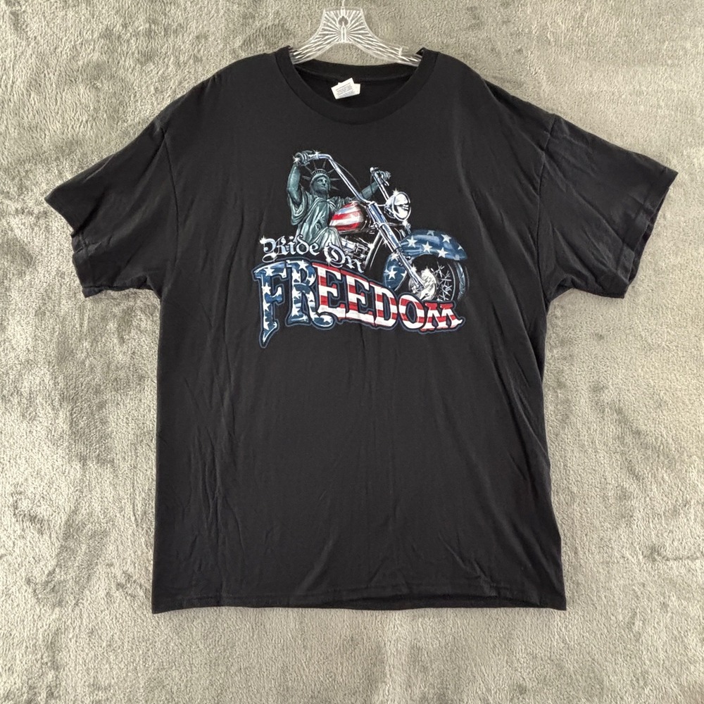 Ride On Freedom T-Shirt Statue of Liberty Motorcycle Mens XL Delta Pro‎ Weight